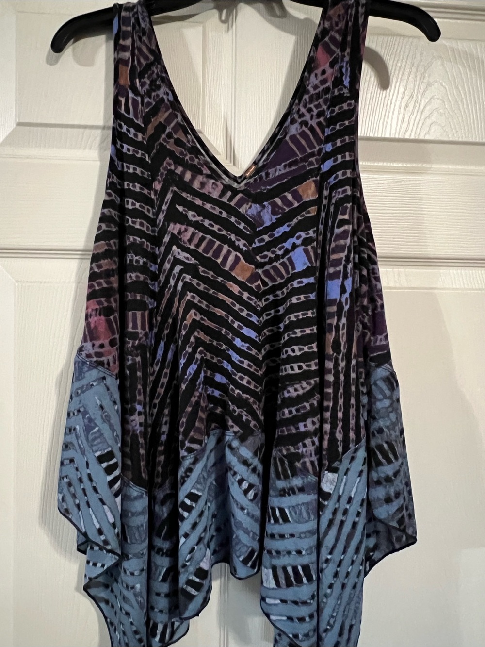 Free People Purple and Blue Handkerchief Hem Tank